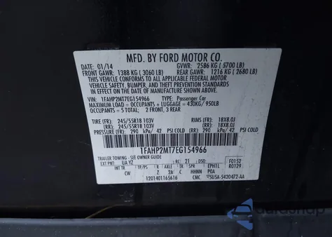 2014 Ford Police Interceptor from USA, damaged, VIN 1FAHP2MT7EG154966